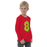 8th Birthday Dinosaur Youth long sleeve tee