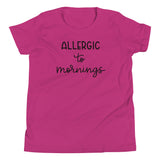 Allergic to mornings Youth Short Sleeve T-Shirt