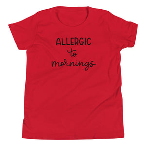 Allergic to mornings Youth Short Sleeve T-Shirt