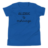 Allergic to mornings Youth Short Sleeve T-Shirt